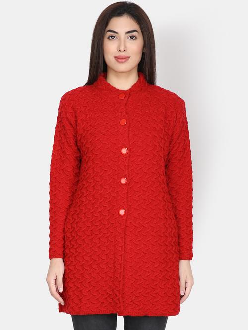 long sleeved pocket detail wool cardigan - 16682118 - Very Small Image - 1