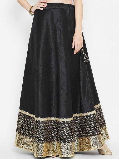 zari embroidered flared skirt - 16682530 - Very Small Image - 1