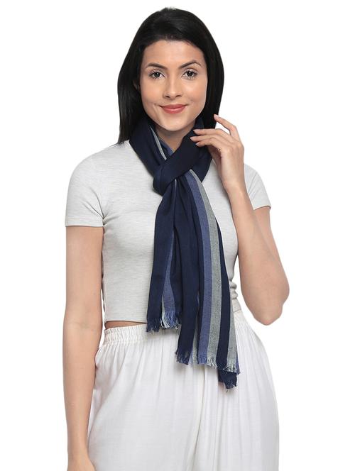 navy blue viscose stole - 16682650 - Very Small Image - 1