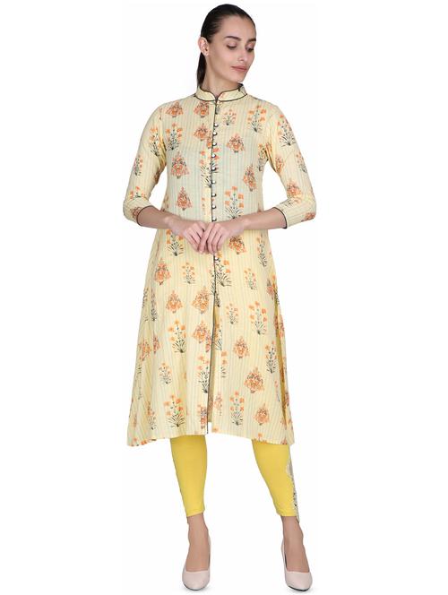 floral printed a-line kurta - 16682681 - Very Small Image - 1