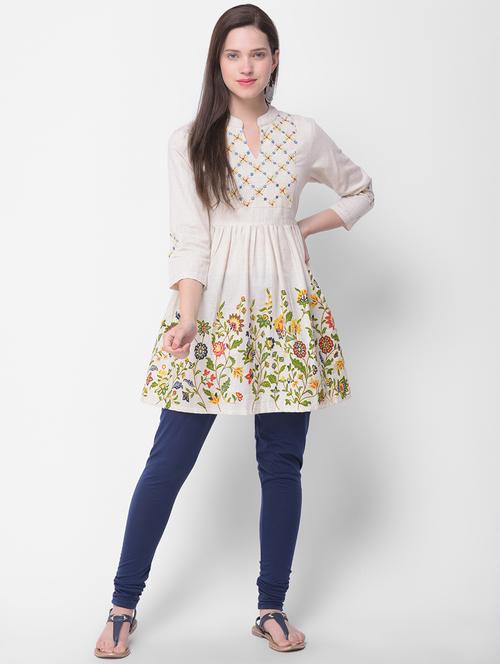 embroidered flared kurti - 16684521 - Very Small Image - 1