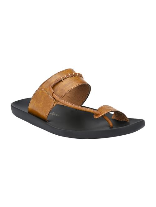 tan leatherette kolhapuri sandal - 16685411 - Very Small Image - 1