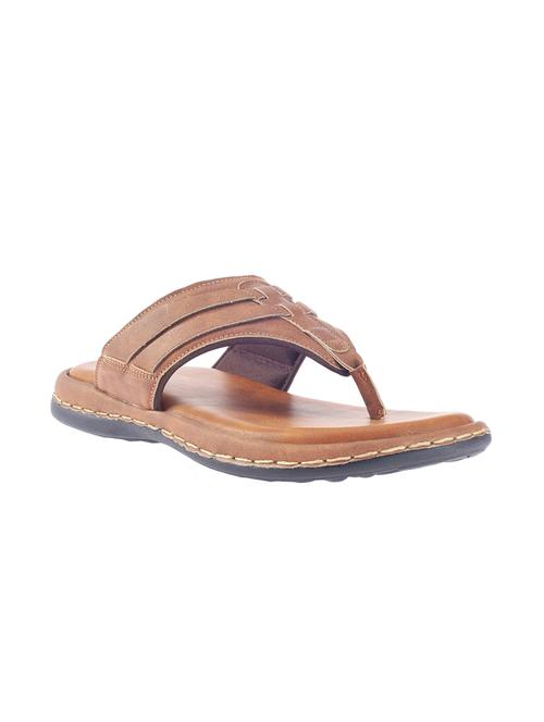 tan leatherette toe separator slippers - 16685538 - Very Small Image - 1