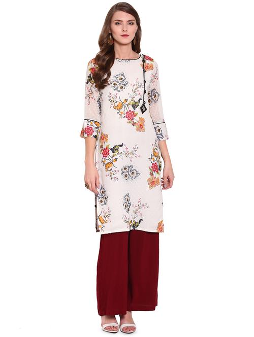floral kurta palazzo set - 16685847 - Very Small Image - 1