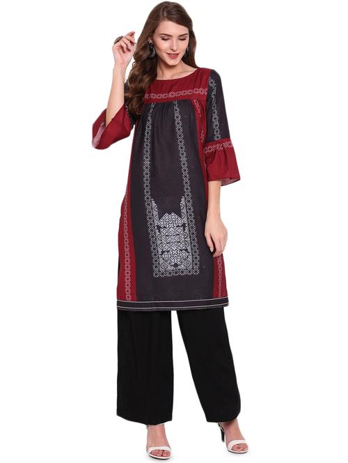 block print kurta palazzo set - 16685848 - Very Small Image - 1