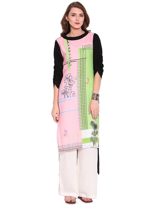 printed kurta palazzo set - 16685853 - Very Small Image - 1