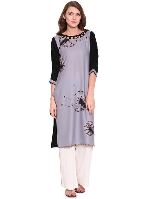 printed kurta palazzo set - 16685854 - Very Small Image - 1