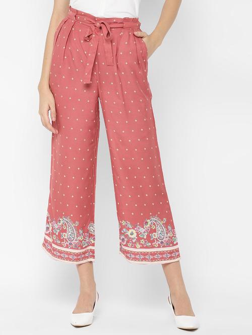 high rise tie up waist wide leg trouser - 16687442 - Very Small Image - 1