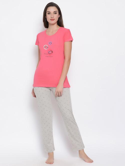 quirky tee with pajama set - 16688289 - Very Small Image - 1