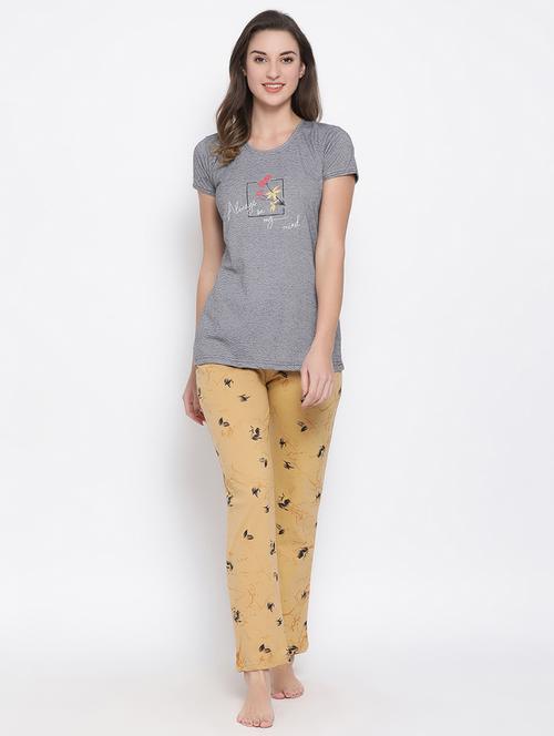 graphic tee with pajama set - 16688292 - Very Small Image - 1