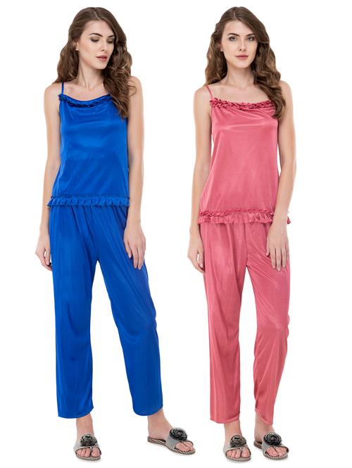 set of 2 frill detail nightwear pajama set - 16688403 - Very Small Image - 1