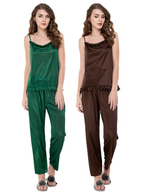 set of 2 frill detail nightwear pajama set - 16688406 - Very Small Image - 1