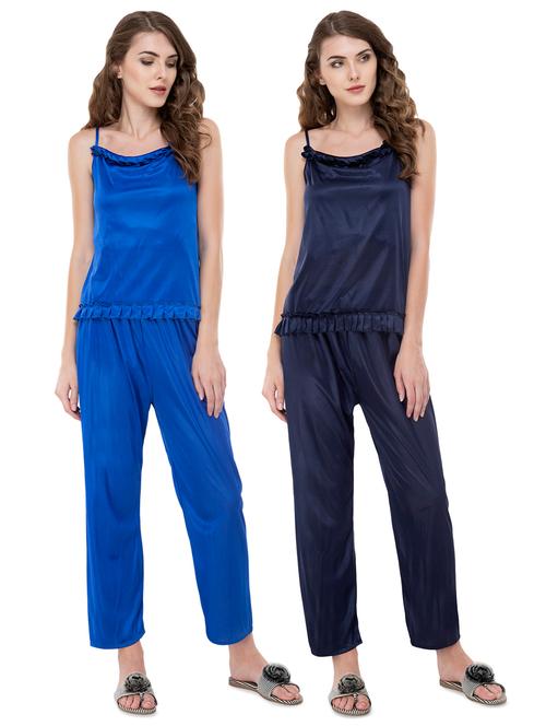 set of 2 frill detail nightwear pajama set - 16688417 - Very Small Image - 1