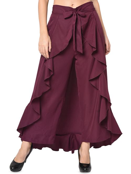 tie up waist layered palazzo - 16689769 - Very Small Image - 1