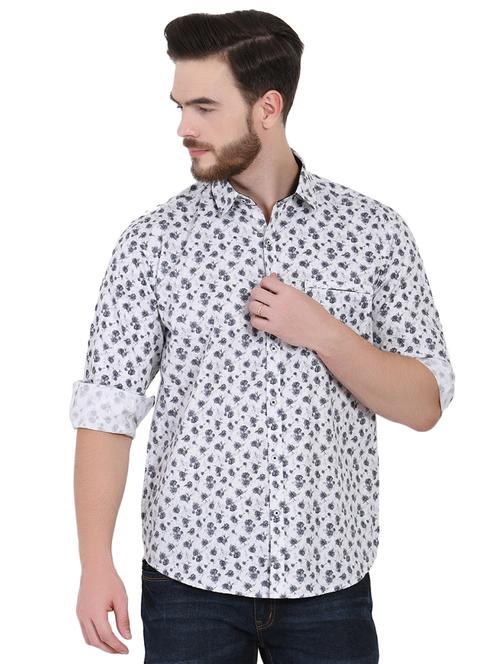 white printed casual shirt - 16690855 - Very Small Image - 1
