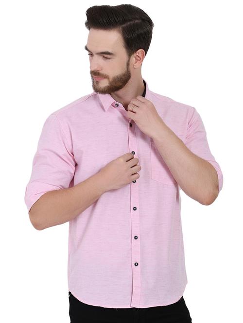 pink solid casual shirt - 16690875 - Very Small Image - 1