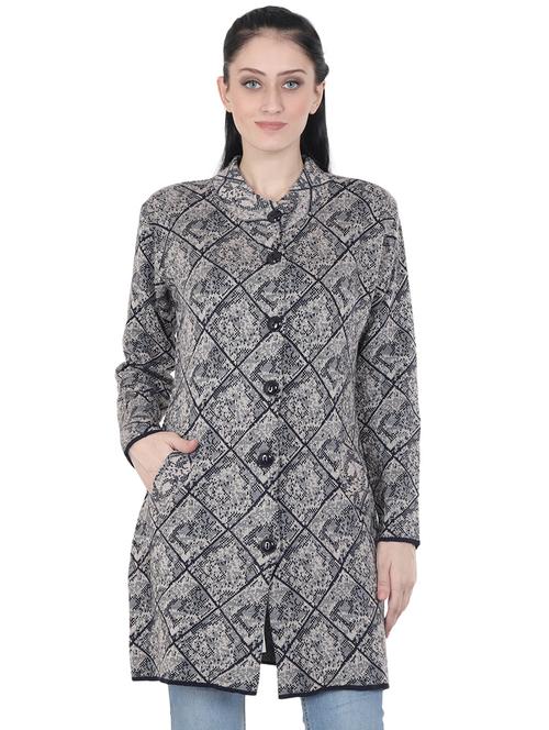 long sleeved pocket detail wool cardigan - 16690903 - Very Small Image - 1