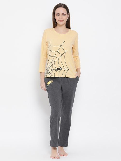 round neck quirky print pyjama set - 16692688 - Very Small Image - 1