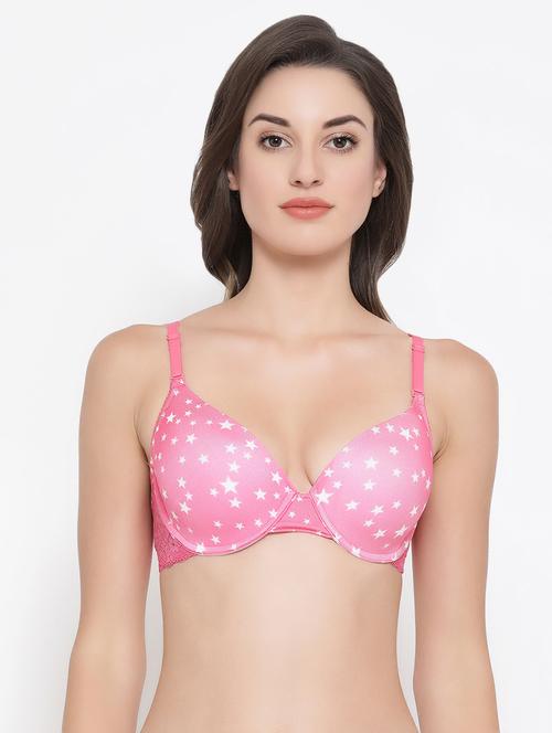 lace detail star print t-shirt bra - 16692729 - Very Small Image - 1