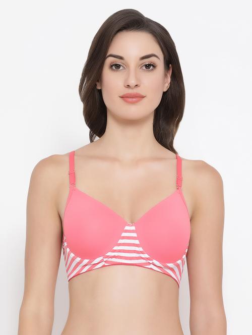 lightly padded striped t-shirt bra - 16692746 - Very Small Image - 1