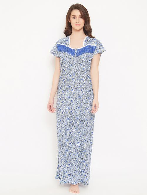 lace detail floral nighty - 16692754 - Very Small Image - 1