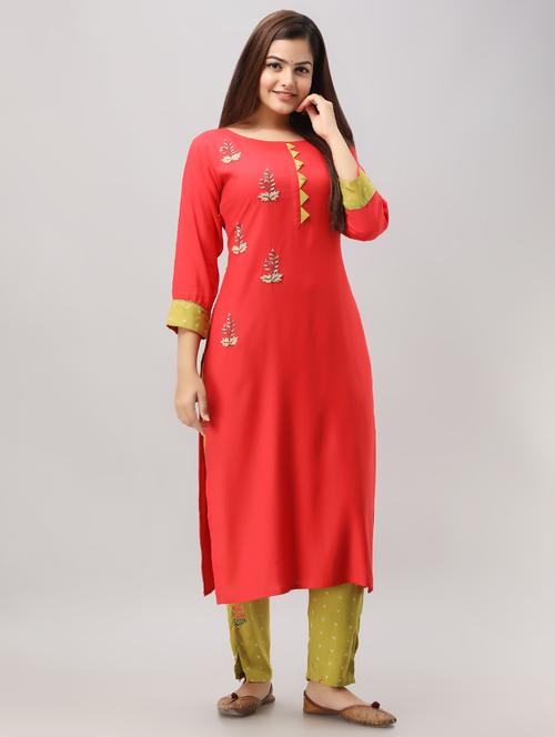 zardozi work kurta pant set - 16693808 - Very Small Image - 1