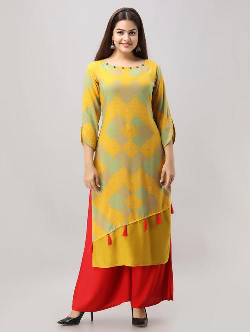 printed layered kurta - 16693836 - Very Small Image - 1
