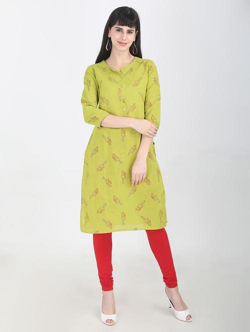 lime straight kurta - 16693863 - Very Small Image - 1
