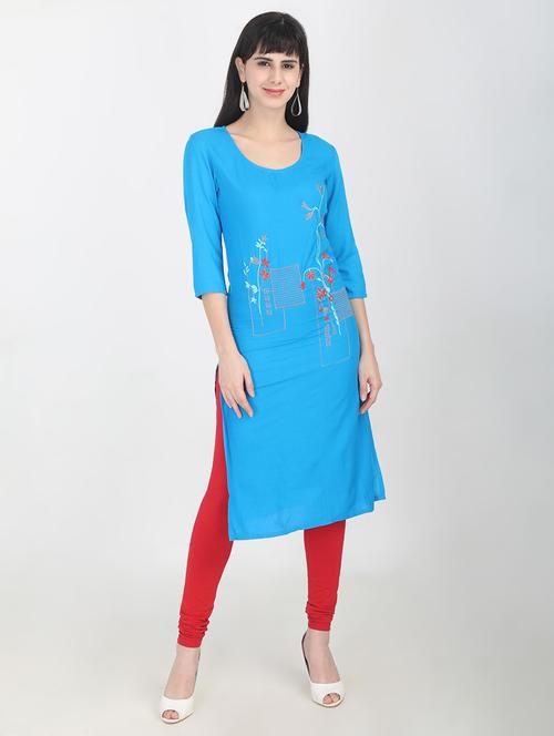 embroidered straight kurta - 16693883 - Very Small Image - 1