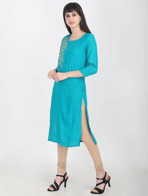 embroidered straight kurta - 16693893 - Very Small Image - 1