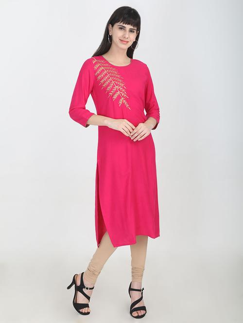 embroidered straight kurta - 16693894 - Very Small Image - 1