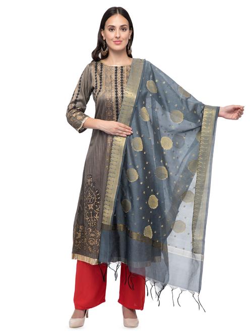 zari embroidered dupatta - 16694770 - Very Small Image - 1