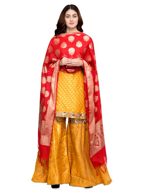 floral embroidered dupatta - 16694803 - Very Small Image - 1