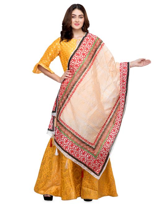 embroidered bordered dupatta - 16694804 - Very Small Image - 1