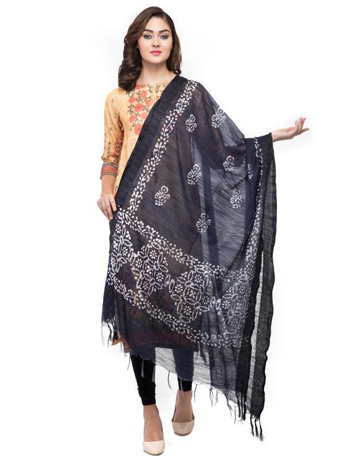 indigo printed dupatta - 16694830 - Very Small Image - 1