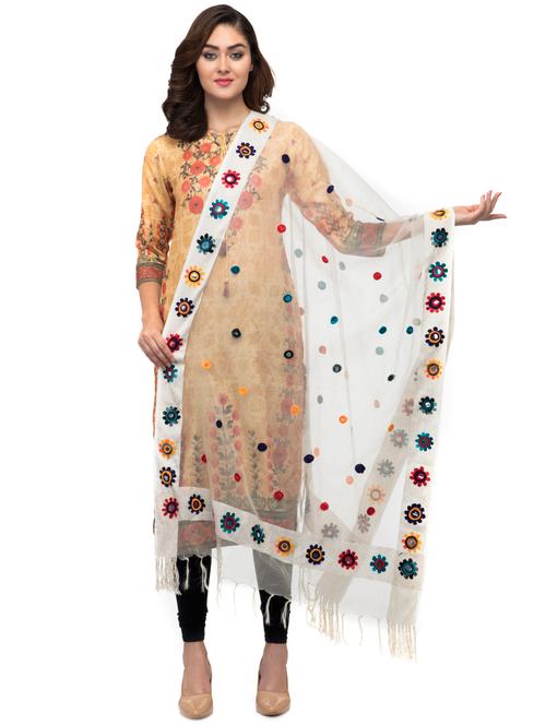 embroidered printed dupatta - 16694845 - Very Small Image - 1