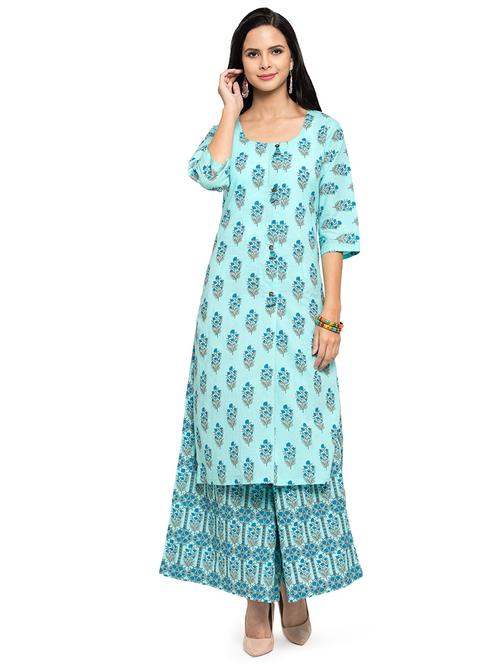 floral print kurta palazzo set - 16694870 - Very Small Image - 1