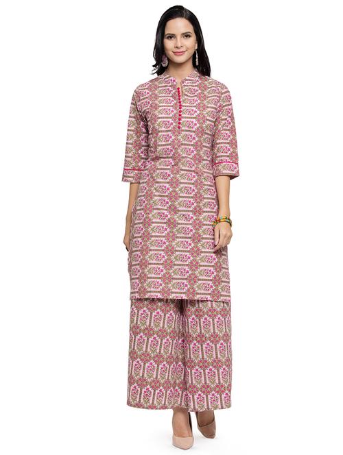 floral printed kurta palazzo set - 16694875 - Very Small Image - 1