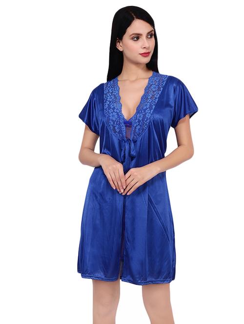 tie knot floral lace sleepwear robe - 16695020 - Very Small Image - 1