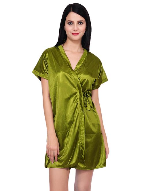 tie knot solid sleepwear robe - 16695038 - Very Small Image - 1