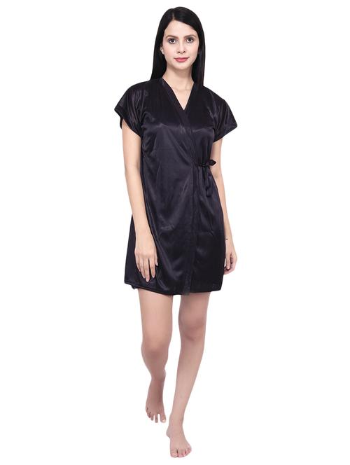 tie knot satin sleepwear robe - 16695050 - Very Small Image - 1