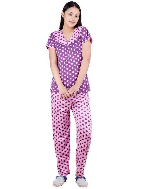 v neck polka dots pyjama set - 16695068 - Very Small Image - 1