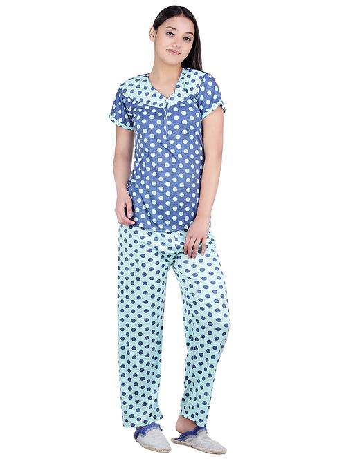 v neck polka dots pyjama set - 16695069 - Very Small Image - 1
