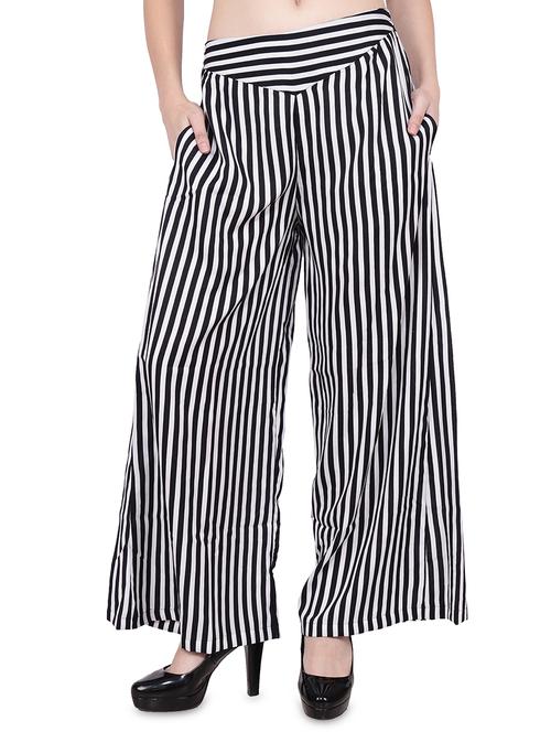 high rise striped palazzo - 16695627 - Very Small Image - 1