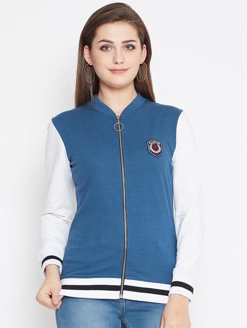 contrast sleeve detail varsity jacket - 16695643 - Very Small Image - 1