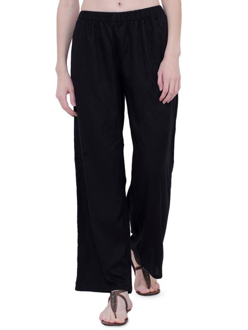 high rise solid straight palazzo - 16695725 - Very Small Image - 1