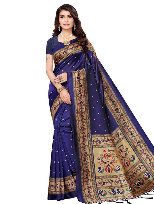 conversational printed bordered saree with blouse - 16695848 - Very Small Image - 1