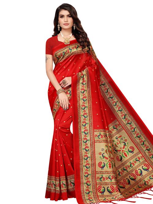 conversational printed bordered saree with blouse - 16695852 - Very Small Image - 1