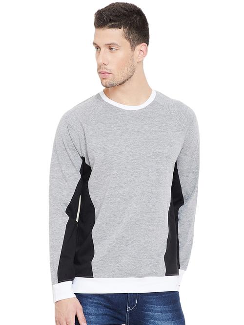 grey color block sweatshirt - 16696087 - Very Small Image - 1