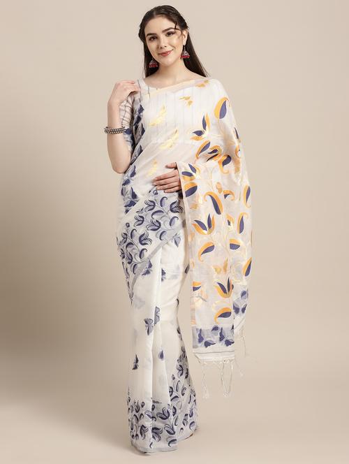 conversational printed saree with blouse - 16696175 - Very Small Image - 1